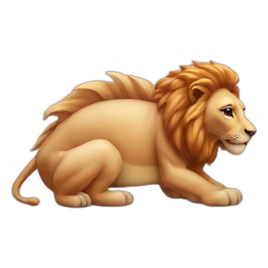 Lion sur une tortue rose sticker