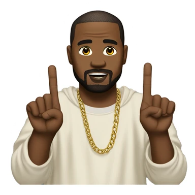 Kayne west holding up four fingers sticker