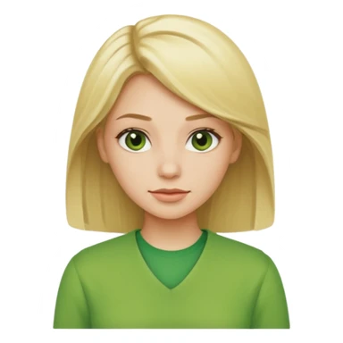blonde women with green clothes sticker