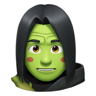 Itachi playing with shrek sticker