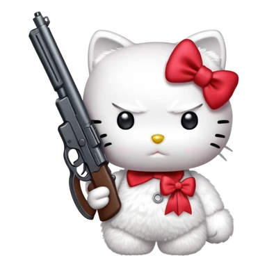 Hello kitty with a gun sticker