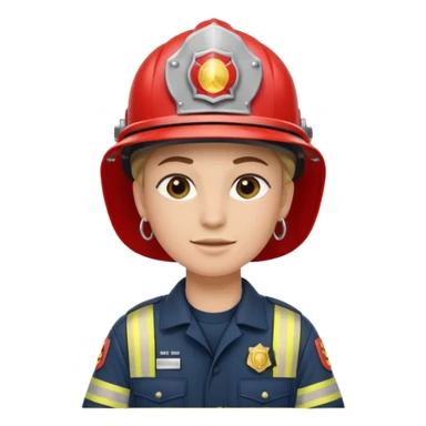 Fireman with earrings 
 sticker