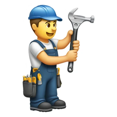 Man repairing tool sticker