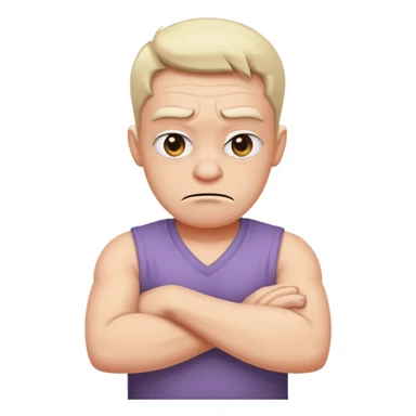 A mad person with his arms cross his neck  sticker