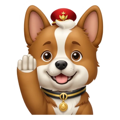 Dog saluting sticker