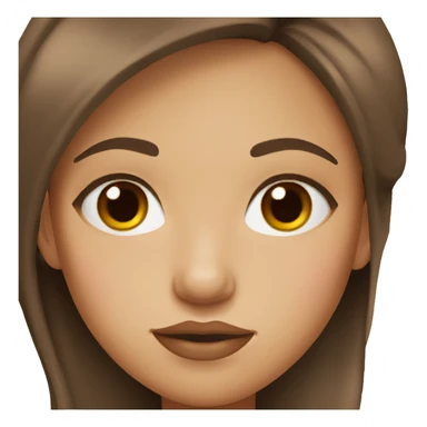 girl with brown eyes and brown hair and big lips sticker