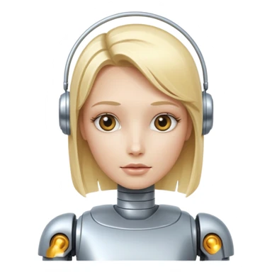 blonde robot sticker