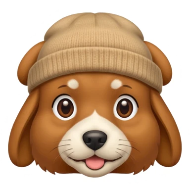 dog with beenie sticker