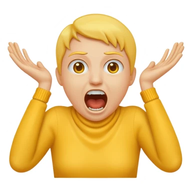 Hands around neck classic yellow emoji style screaming sticker