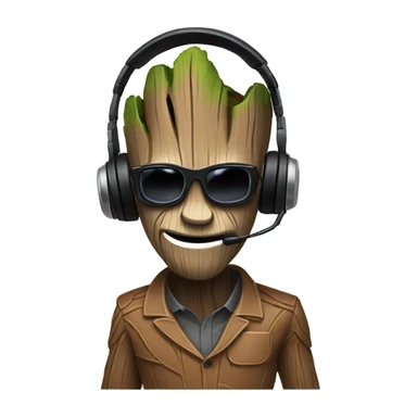 groot telemarketer with headset sticker