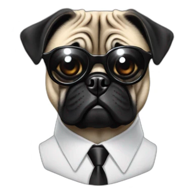men in black frank the pug sticker