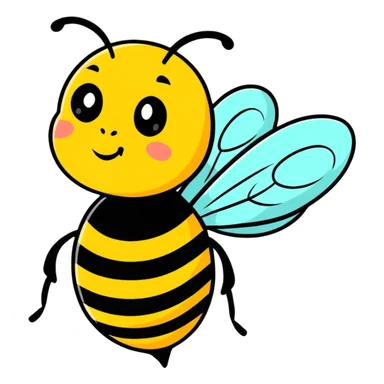 cartoon sticker style bee sticker