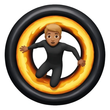 Man in black hole sticker