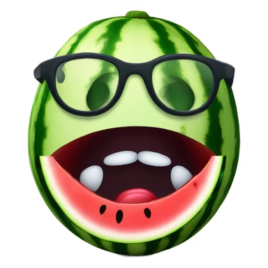 watermelon with eyes and spects and lips sticker