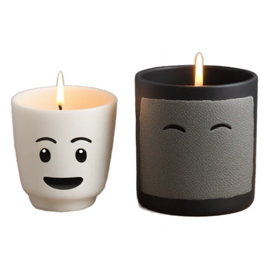 fragrance candle with ceramic cup and design texture feeling, no emoji (single black color) sticker