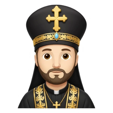orthodox christian priest wearing a kalimavkion hat sticker