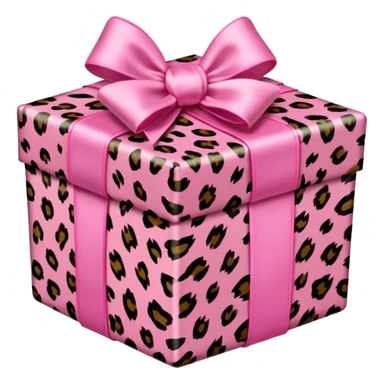 pink leopard print present sticker