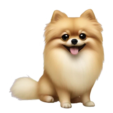 Crème Pomeranian with balloons  sticker