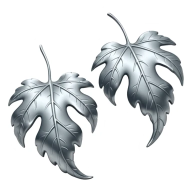 Falling 2 leaves made of silver  sticker