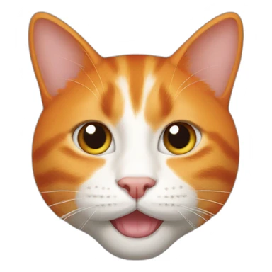 Orange cat white mouth and nose sticker