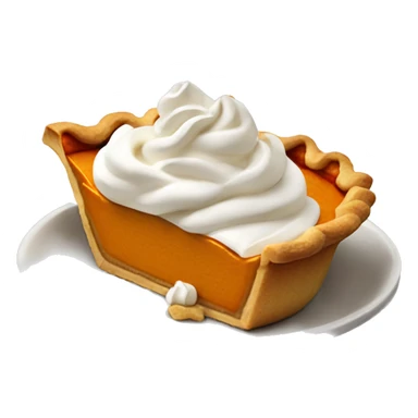 Realistic pumpkin pie with whipped cream sticker