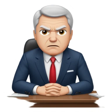 angry boss in his office sticker