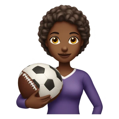 Brown skin girl with a football sticker