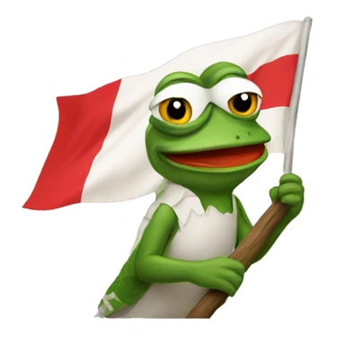 pepe with flag of peru sticker