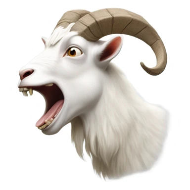 loudly screaming goat, side view, full white sticker