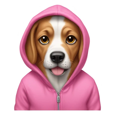 Dog in pink hoodie sticker
