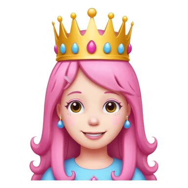 happy earringed princess bubblegum with candy crown sticker