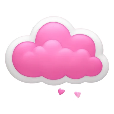 Thoughts cloud emoji with pink heats sticker