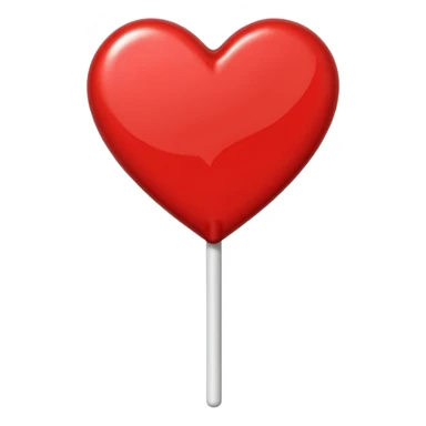 red heart-shaped lollipop on a stick sticker