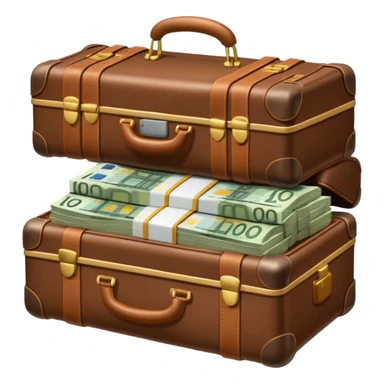 Suitcase with euro bills  sticker