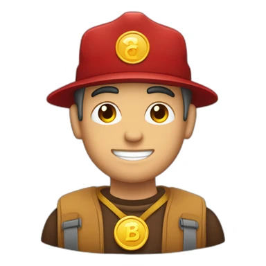 Hombre con medalla colgando sin gorro sticker