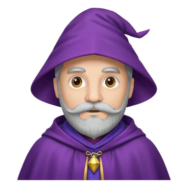 wizard with mustache, purple cloack sticker