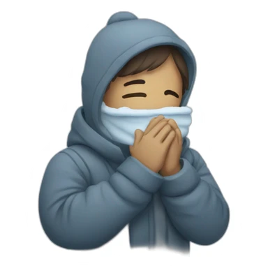 person embraces cold sticker