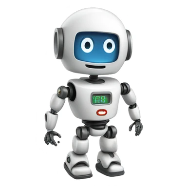 happy robot with thermometer sticker