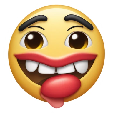 Kissing emoji with middle finger sticker