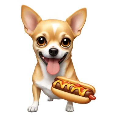chihuahua eating a hotdog sticker