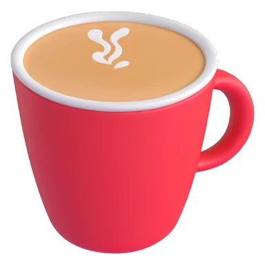 friendly smooth detailed coffee cup 3D emoji style sticker