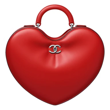 chanel heart red color bag sticker