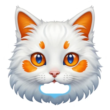 hazme un gato blanco con manchas naranjas y ojos azules sticker