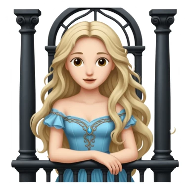 Juliet against the backdrop of a balcony sticker