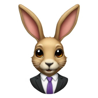 jackalope with long tie bunny ears sticker