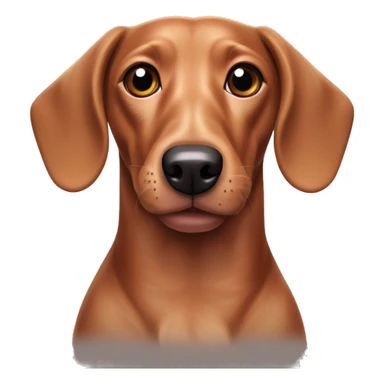 mixed breed dachshund labrador retriever dog with floppy ears, red and black hair, and a long tongue sticker