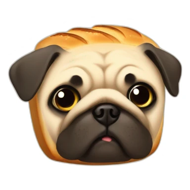 Loaf of bread - pug sticker