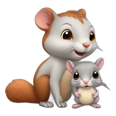 squirrel and rat sticker
