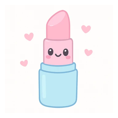 lipstick with a shiny case, girly aesthetic, cute kawaii style sticker