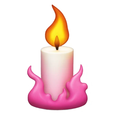 Pink fire on a white candle  sticker